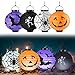 YIPBOWPT 4 Packs Halloween Lanterns, Jack-O-Lanterns Hanging Paper Lanterns LED Pumpkin Spider Bat Skeleton Decorative Lantern Lights Indoor Outdoor Halloween, Holiday Party Favor