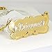 Personalized Name Necklace 18k Gold Plated herringbone necklace Customize any name necklace (Gold)