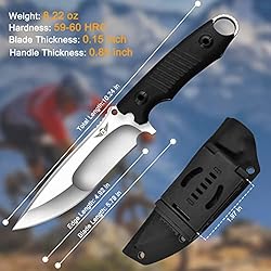 KOMWERO Fixed Blade Knife with Kydex