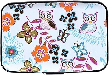 Aluminum RFID Blocking Credit Card Holder for Men Women -Best protection for Bank Debit, ID, ATM, Cards against Scanning Criminals - Cool Slim Metal Business Card Case Owl