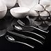 Adier-life Flatware Set, Stainless Steel Black Coated Cutlery Set with Mirror Finish for 1 person, Ideal for Gift (4 Pieces)