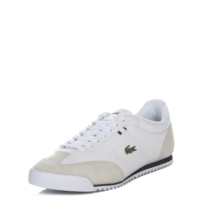 mens white trainers lacoste