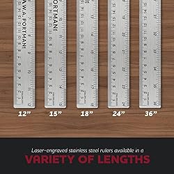 Breman Precision Metal Ruler 24 Inch Cork Back