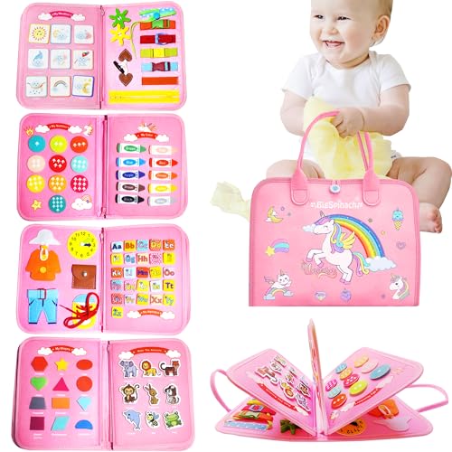 BIGSPINACH Busy Board for 1 2 3 4 5 Year Old Girls,Montessori Inspired ...