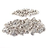 Surepromise 100pcs 10 x 10 MM Diamante Diamond Crystal RIVET STUDS Leathercraft Silver
