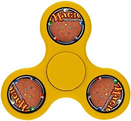 Hand Spinners Print With (Gathering/The/Magic) Logo Fashion Present 3-5 Minutes Kill Time For Autism Children Adults Men Women-Yellow