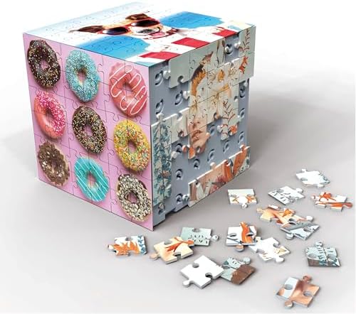 Educa - Puzzle 3D Cubo Estético. O Desafio de Puzzle em Forma de Cubo com 216 Peças no Total. Estrutura: Base montável coberta por 6 puzzles de 36 peças cada. A partir dos 14 anos (20125)