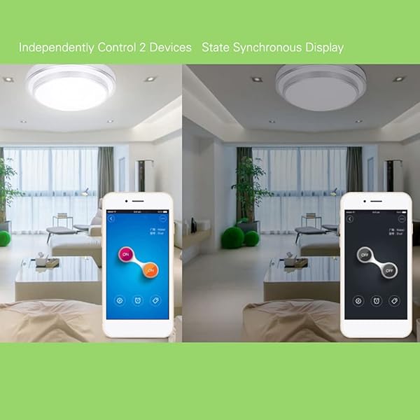 Docooler Dual R2 WiFi Inalmbrico Smart Switch 2 Gang Smart Home El Control Remoto de WiFi Funciona con Google Home 4pcs