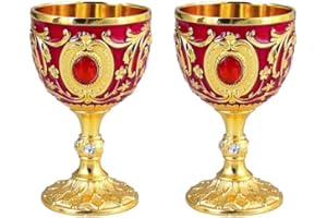 Elictech Vintage Chalice Goblet Royal Chalice Embossed Cup Vintage Zinc Alloy Goblet Medieval Party Decorations for Halloween