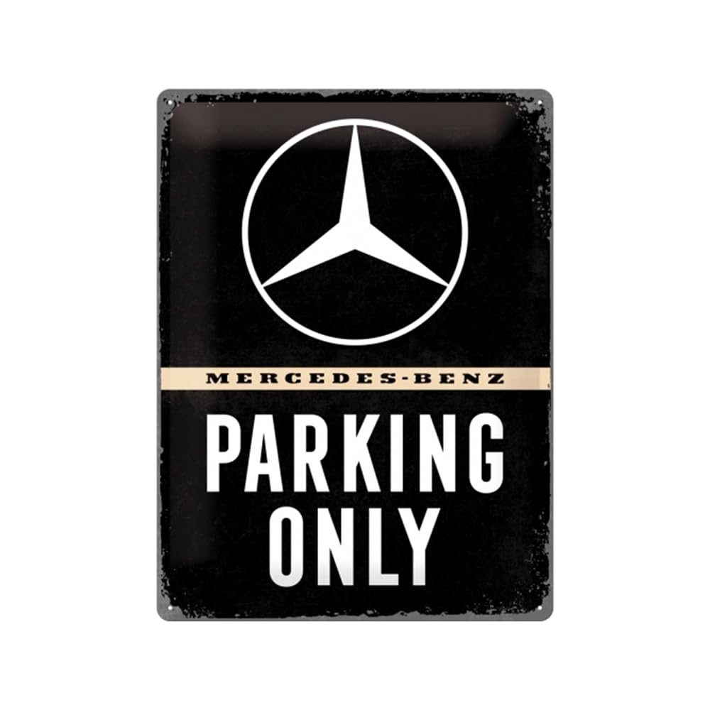 Nostalgic-Art Retro Tin Sign – Mercedes-Benz – Parking Only – Gift idea for car accessoires, Metal Plaque, Vintage design for decoration, 30 x 40 cm