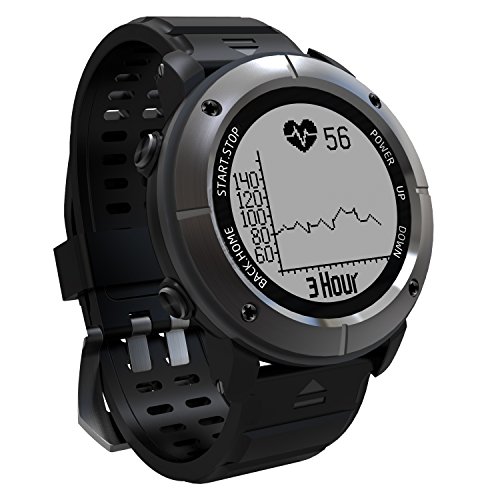 UWear GPS Smart Watch,Bluetooth IP68 Waterproof Stainless Steel Smart Watch,Black Smart Men Watch with Global Positioning System,Heart Rate,Compass,Pedometer for IOS Iphone,Android(Grey) - Thumbnail 2