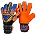 Renegade GK Vortex Salvo Goalie Gloves | 3.5+3mm Hyper Grip & 4mm Duratek | Orange, Blue, Black Soccer Goalkeeper Gloves (Size 8, Youth-Adult, Roll-Neg. Hybrid Cut, Level 3)