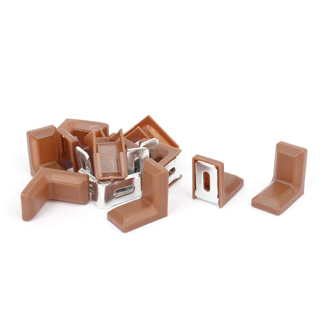 Sourcingmap 28mm x 17mm x 28mm L Shaped Plastic Cover Right Angle Corner Brace Bracket 10pcs