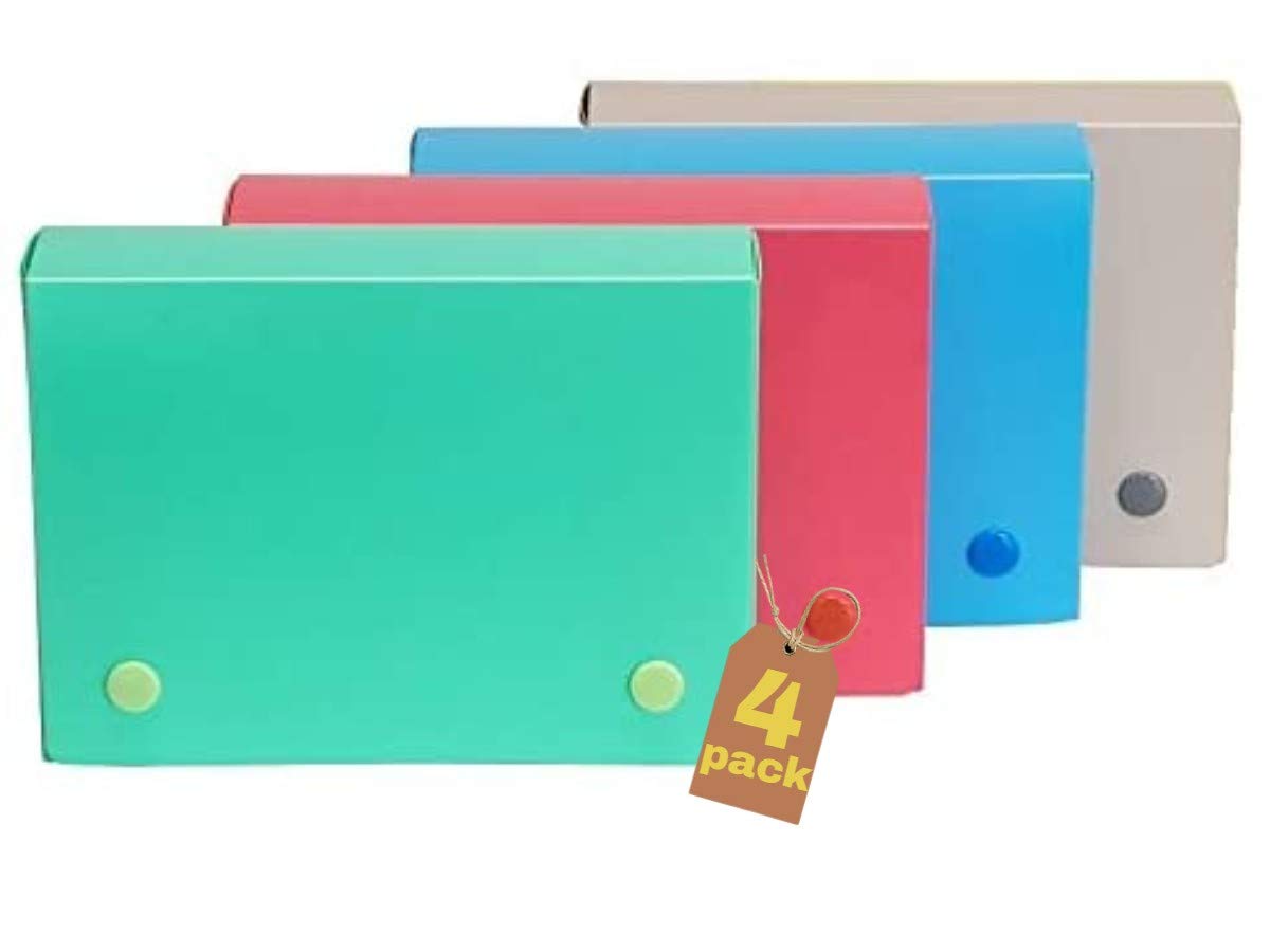 Photo 1 of 1InTheOffice Index Card Case 3x5, Index Card Holder, Note Card Holder, Assorted Colors (4 Pack)