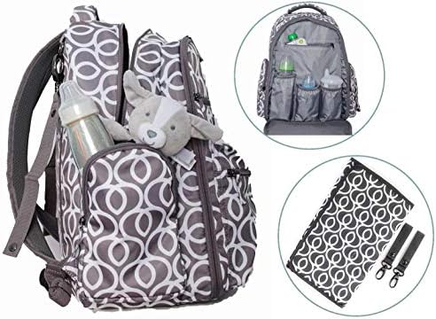 Little Trooper Diaper Bag Backpack W/Changing pad-Stroller Straps-Insulated Pockets- Stylish & Durable with Water- Resistant Material/Multi-Function Large Baby Diaper Bag