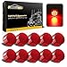 Partsam 10Pcs 2 Inch Round Led Marker Lights Red Trailer Truck Sealed Light, 2