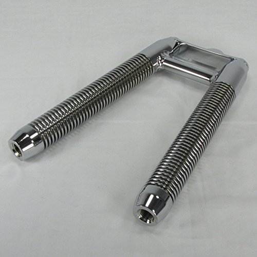 Finned Billet Oil V-Cooler for MOST Harley Models WITH DOWNTUBE MOUNTS Clamps - Fits 1-3/8" OD Downtubes - Chrome Finish - Motorcycle Custom Chopper Bobber