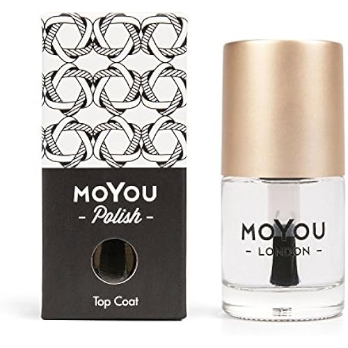 MoYou London Smudge Resistant Dry Fast Top Coat Clear High Gloss Professional Nail Polish - 15ml
