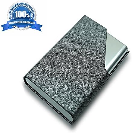 Professional business card case easly carry Business card holder personalized for men and women keep your business cards clean sleek Credit Card Case/ID Case wallet metal without fingerprints(Grey)