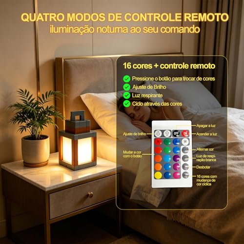 Lanterna Pixelada Lâmpada de Luz Noturna, Luzes Noturnas Recarregáveis de Mesa e Parede, 16 Cores Variáveis, com Controle Remoto e Bem Comointerruptor Tátil, Adequado para Decoração de Quarto