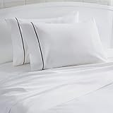 The Dorchester Collection, 100 Egyptian Cotton, Pillow Cases Standard Size, Percale Pillowcases, Covers, Stitch Bedding Pillo