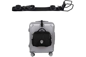 VIGORPORT J Hook Luggage Strap Add a Bag Hook Hanger Strap, Adjustable attaches Briefcase Together (Black-Normal Size)