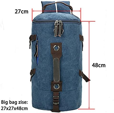 singsun Man Travel Bag Mountaineering Backpack Men Bags Canvas Bucket Shoulder Bag blue large