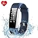 Fitness Tracker Watch, Ginsy Activity Tracker with Heart Rate Monitor Waterproof Bluetooth Pedometer Wristband Sleep Monitor Smart Watch for IOS Android Smart Phone