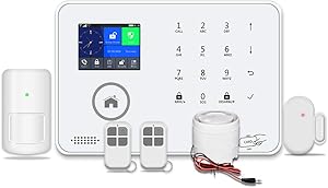 433MHz Wireless 3G&GSM&WiFi Home and Business Security Alarm System, DIY Smart Alarm Systems Kits Infrared Motion Sensor Door Magnetism Alert with APP Control