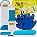 ShedTitan Pet Hair Remover & Grooming Gloves Kit - Easy, Reusable Fur & Lint Removal Brush with Self -Cleaning Base - Removes Dog, Cat Fur & Lint from Furniture, Clothes, Couch, Car Seat, Bed, Carpet