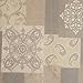 Stylemaster Renaissance Home Fashion Jasmine Tile Print Sheer Rod Pocket Panel, Mocha, 56-Inch by 84-Inch