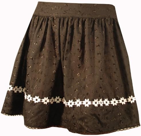 Switchblade Stiletto Womens EYELET RUFFLE MINI SKIRT- Daisy Black