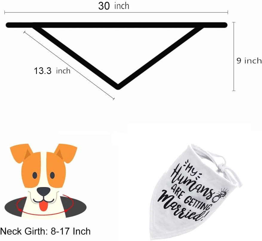 W&O My Humans are Getting Married Dog Bandana, Wedding Dog Bandana, Pet Scarf, for Small, Medium, Large Dogs : Kitchen & Dining