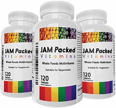 JAM Packed Vitamins - Whole Foods Multivitamin - Contains Probiotics, Gluten Free, Suitable for Vegetarians,