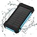 Solar Charger Power Bank 10,000mAh - FLOUREON Portable Phone Solar Charger Dual USB 1.0A/2.1A Max IP67 Waterproof LED SOS Flashlight External Battery for iPhone, iPad, Samsung Galaxy and Android Phone