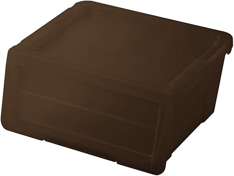 Amazon Co Jp 天馬 Tenma フラップ扉付収納ボックス 幅45 奥行40 高22cm Prx カバコ S クリアブラウン ホーム キッチン