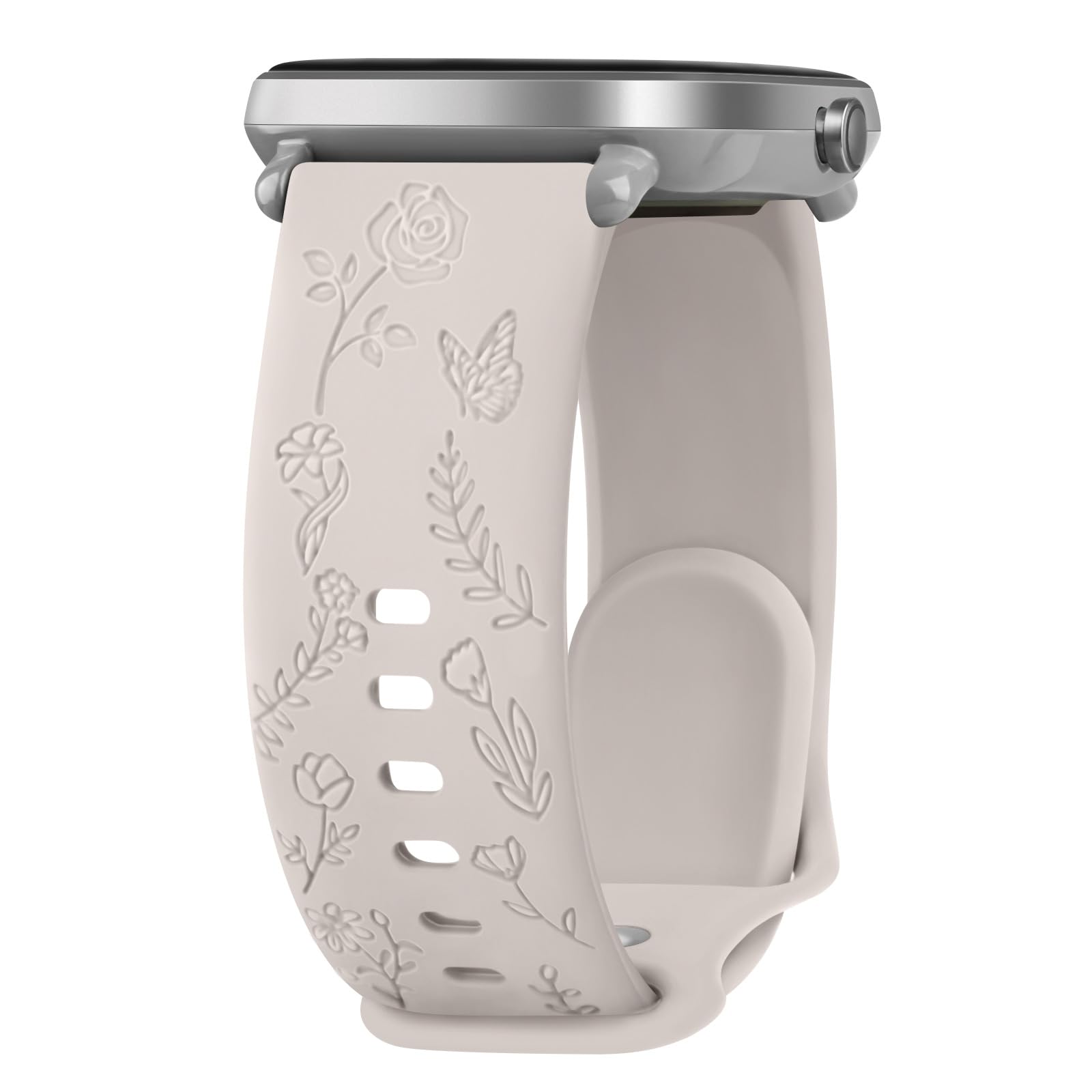 Mugust Rose Butterfly Strap for Amazfit GTS, 20mm Silicone Watch Band, Starlight