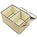 EZOWare Large Storage Boxes [3-Pack] Large Linen Fabric Foldable Storage Cubes Bin Box Containers with Lid and Handles for Nursery, Closet, Kids Room, Toys, Baby Products (Beige)