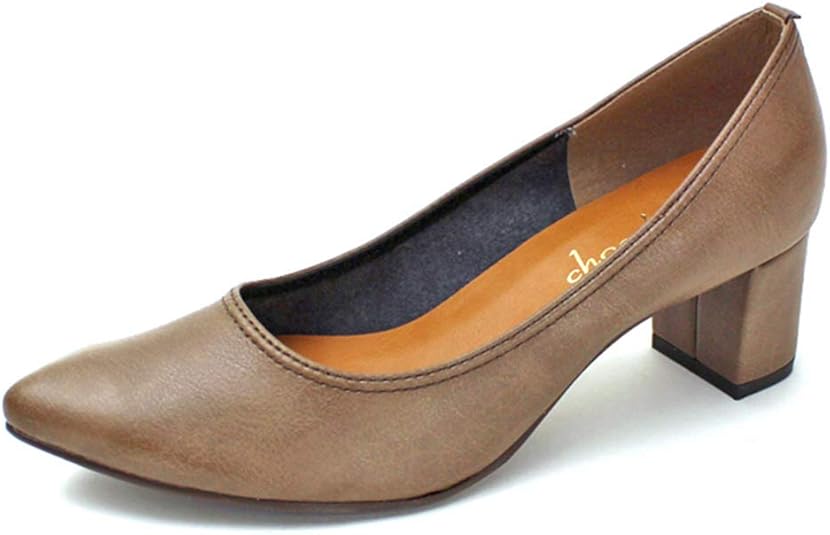 Amazon Shoefantasy 日本製 太ヒールストレッチパンプス 合皮 パンプス