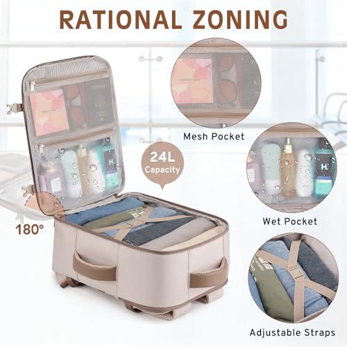 ETRONIK for Ryanair Cabin Bag 40x30x20 Underseat，24L Rucksack can Serve as 15.6 Inch Laptop Bag, Water Resistant Carry-On Hand Luggage Bag for Backpacks Travel, Airline Approved for Easyjet
