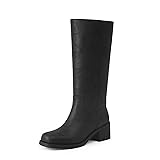 Adolilove Mid Calf Boots for Women Chunky Block