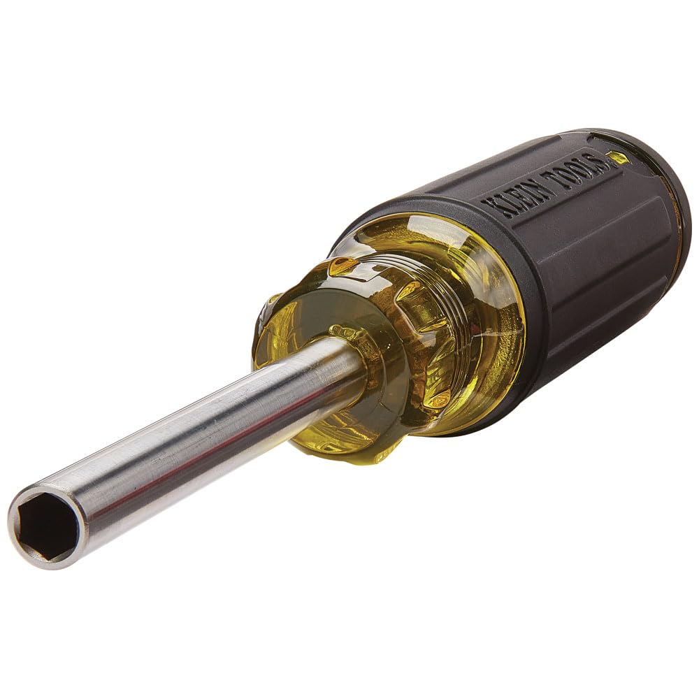 Klein Tools 32307 Multi-bit Tamperproof Screwdriver, 27-in-1 Tool with Torx, Hex, Torq and Spanner Bits with 1/4-Inch Nut Driver