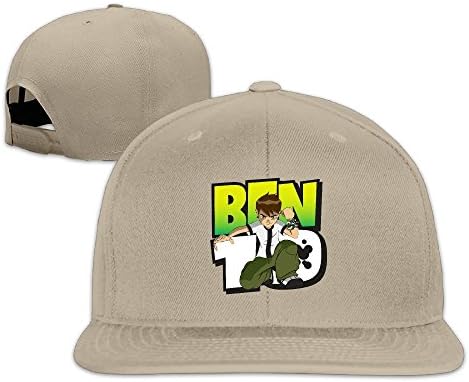 Anatoly BEN10 Flat Bill Snapback Adjustable Baseball Hats Natural