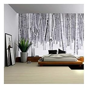 Wall26 - Mural of a Forest Covered in a Blanket of Snow - Wall Mural, Removable Sticker, Home Decor - 66x96 inches