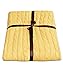 NTBAY 100% Pure Cotton Cable Knit Throw Blanket, Super Soft Warm 51x67 Knitted Throw Blanket for Couch, Sofa, Chair, Bed - Extra Cozy, Machine Washable, Comfortable Home Decor, Yellow