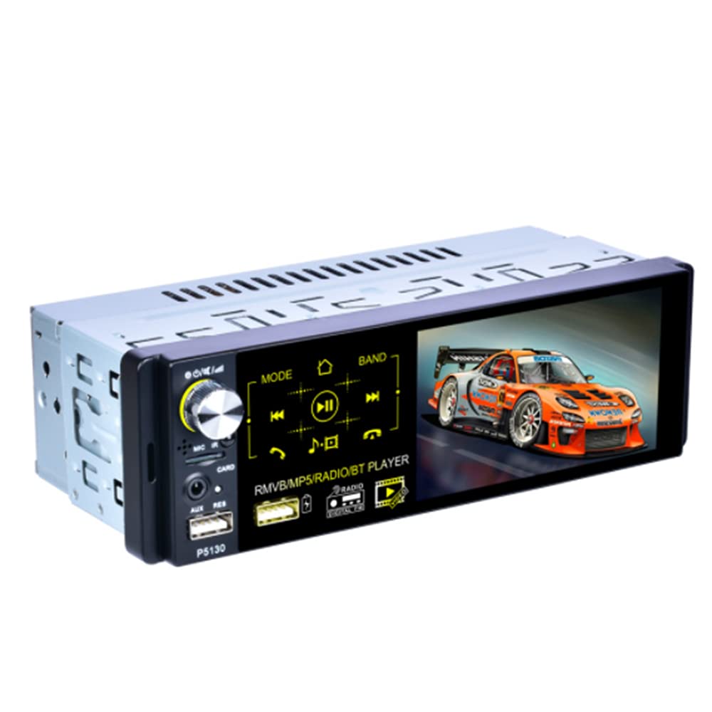 Baceyong Car Radio Bluetooth FM Tuner 4.1 inch Touch Screen Stereo Car Radio Support FM AM RDS U Remote Control AUX Disc