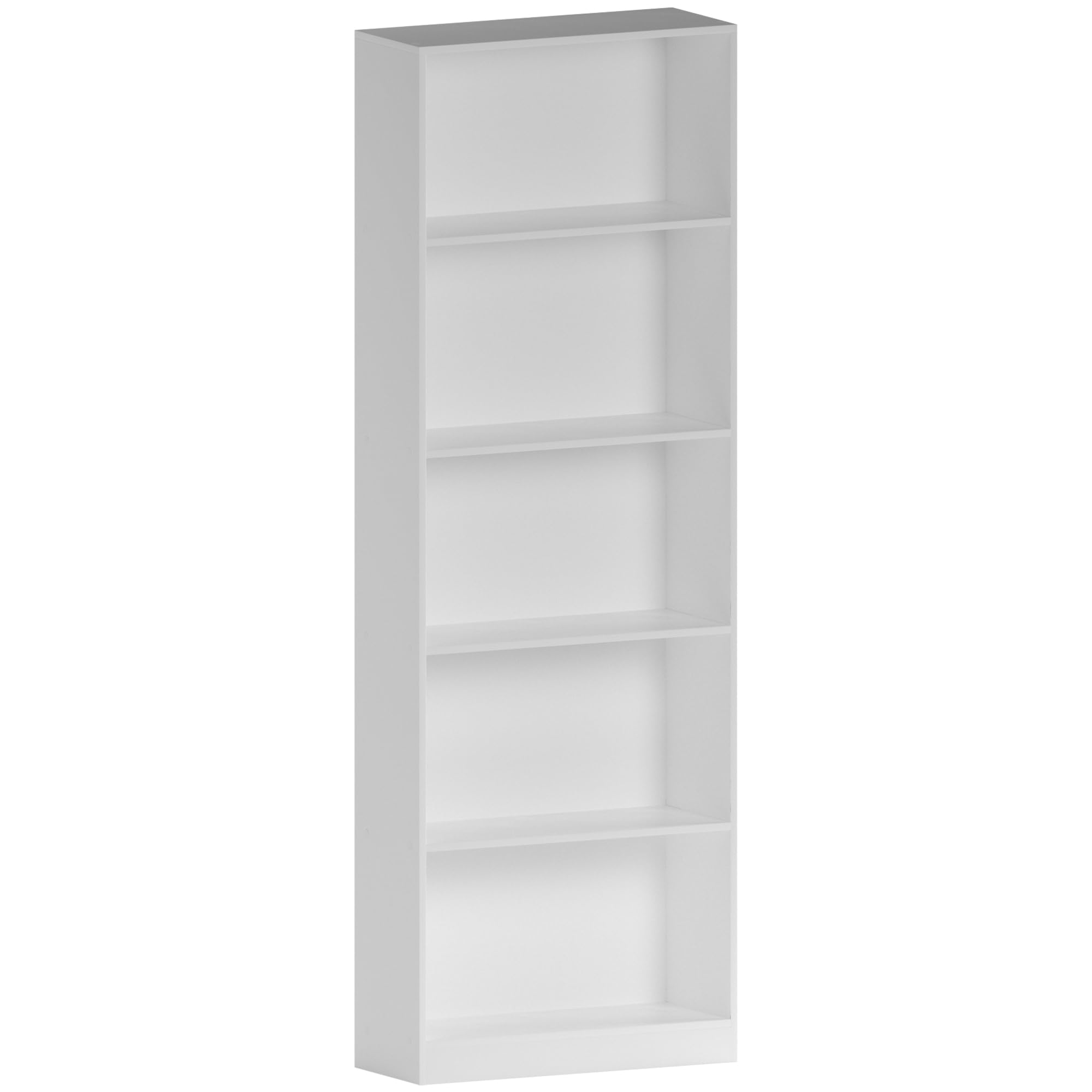 Vida Designs Cambridge 5 Tier Extra Large Bookcase, White Wooden Shelving Display Storage Unit Office Living Room Furniture