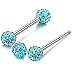 ORAZIO 6Pcs 14G 316L Stainless Steel Nipple Piercing CZ Barbell Belly Button Ring for Women