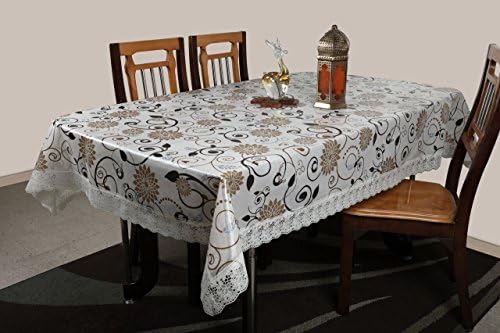 STITCHNEST - Table Cover Anti Skid, PVC, Rectangle 12 Seater, 60 X 120 Inches, Black Table Cover, Pack of 1