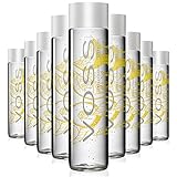 Voss Lemon Cucumber All Natural Flavored Sparkling Water, 12.6 oz Glass Bottles (6 Pack)